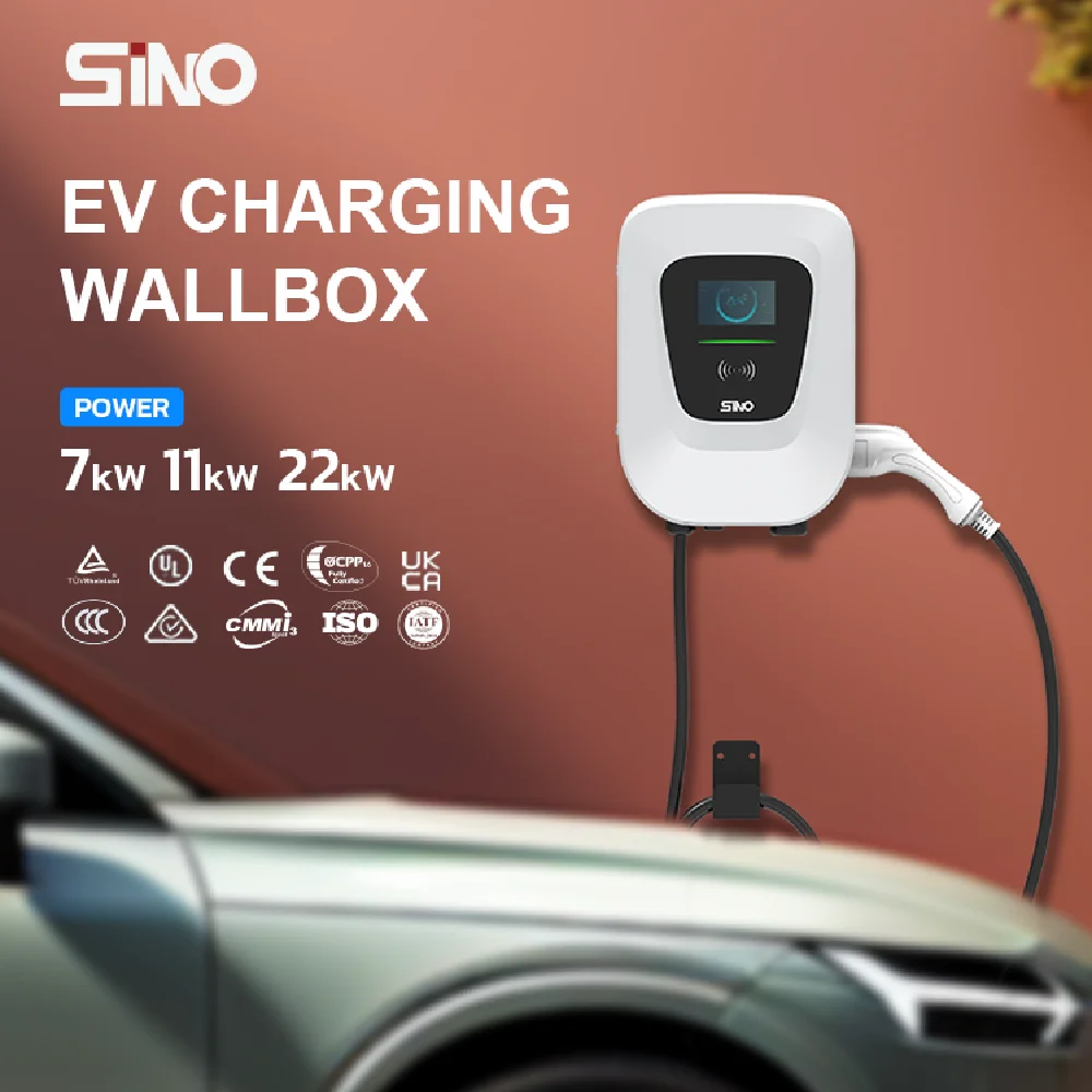 Sino Wall box 22kw Type 2 AC EV Charger OCPP 1.6 with Load Balance Wall mounted EV Charger