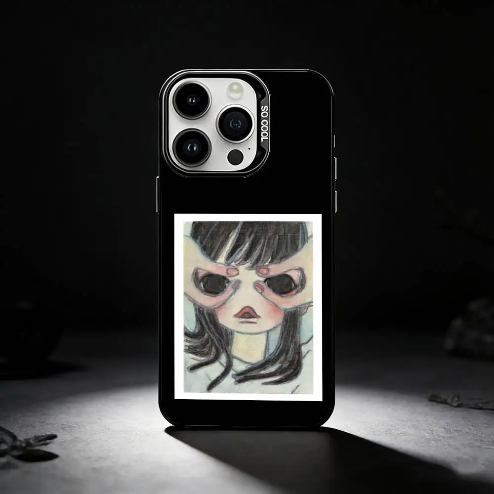 حافظة هاتف A-Art A-Aya T-Takano لهاتف iPhone 17,16,15,14,13,12,11 Plus,Pro Max,XS,حافظة هاتف فضية ملونة