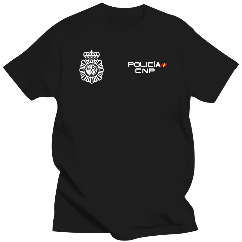 Camiseta UPR Oviedo Policia Nacional Española. 100% Algodón, De Alta Calidad, Casual Top