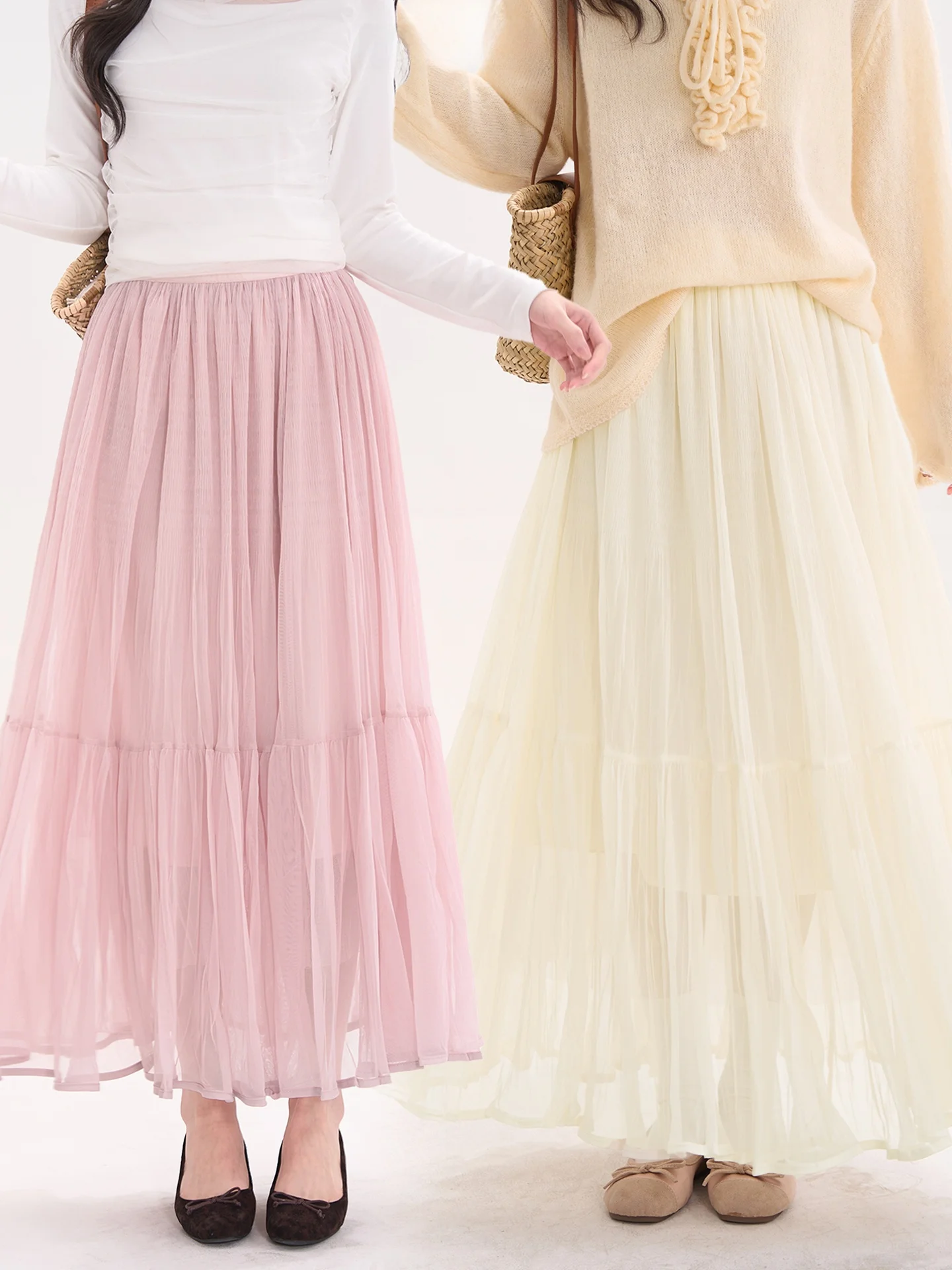 

Ele Fairy Skirt with Wide Hemline f-length Spring 2026 Dry Box Early Spring Drifting Feeling Fairy Skirt for Women