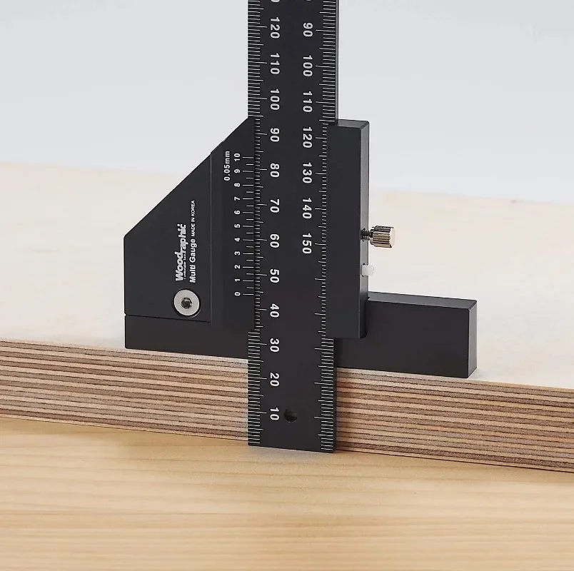 Woodworking Multifunctional Scribing Ruler, Aluminum Alloy T-shaped Ruler