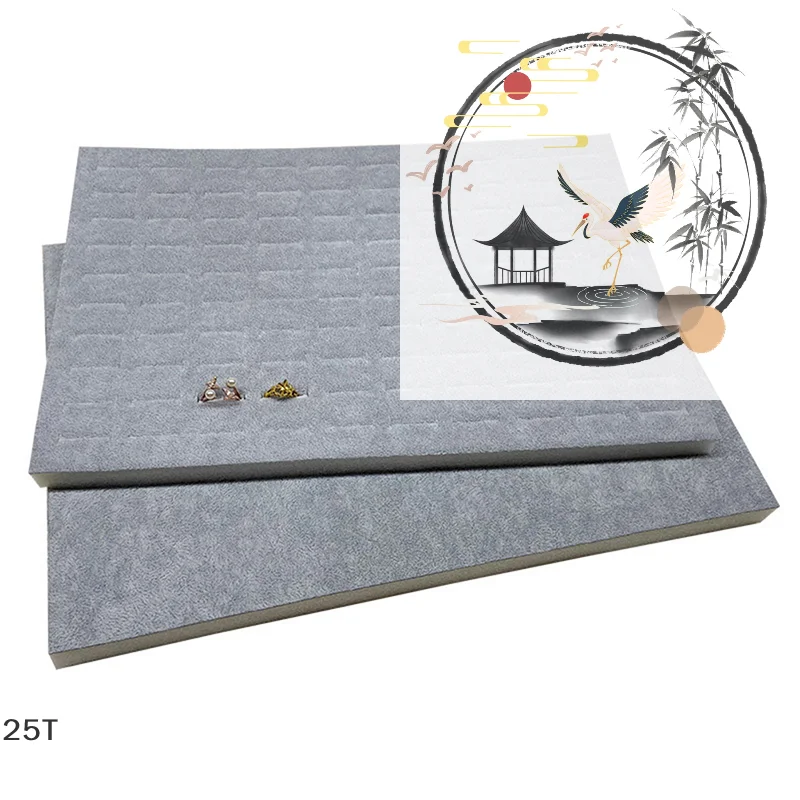 1PC Jewelry Foam Tray DIY Inserts Liners Velvet Jewellery Rings Showed Case Tray