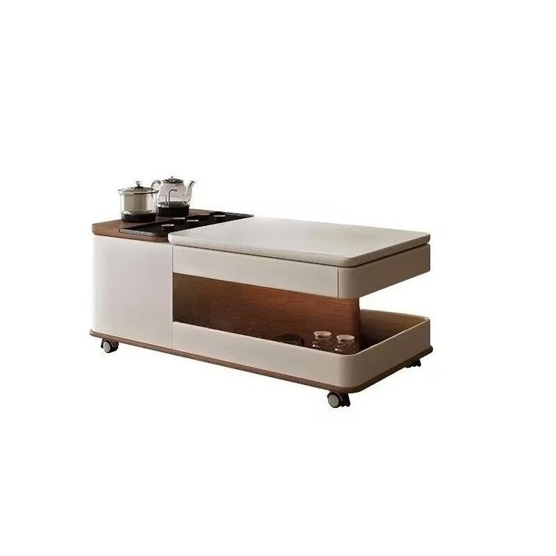 

Living room coffee table Household tea making Modern simple light luxury New movable rock slab Multifunctional small table