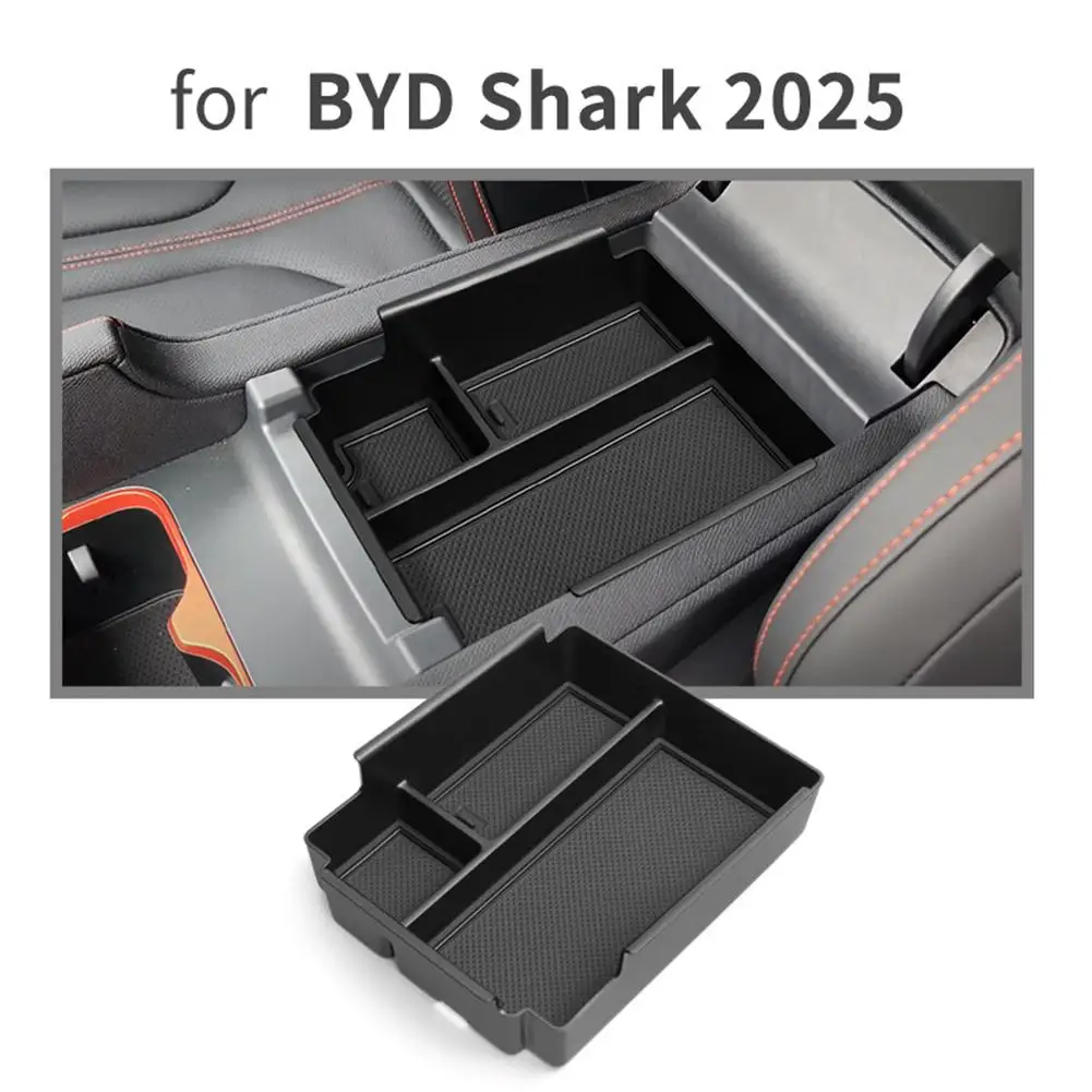 ل BYD SHARK 2024 2025 صندوق تخزين مسند الذراع/حامل الكأس/شحن لاسلكي مضاد للأوساخ وسادة داخلية مضادة للانزلاق وسادة مقاومة للغبار