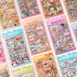 6pcs/ packet Cute cartoon Transparent waterproof stickers be available for Water bottles, cell phones, scrapbooks and suitcases