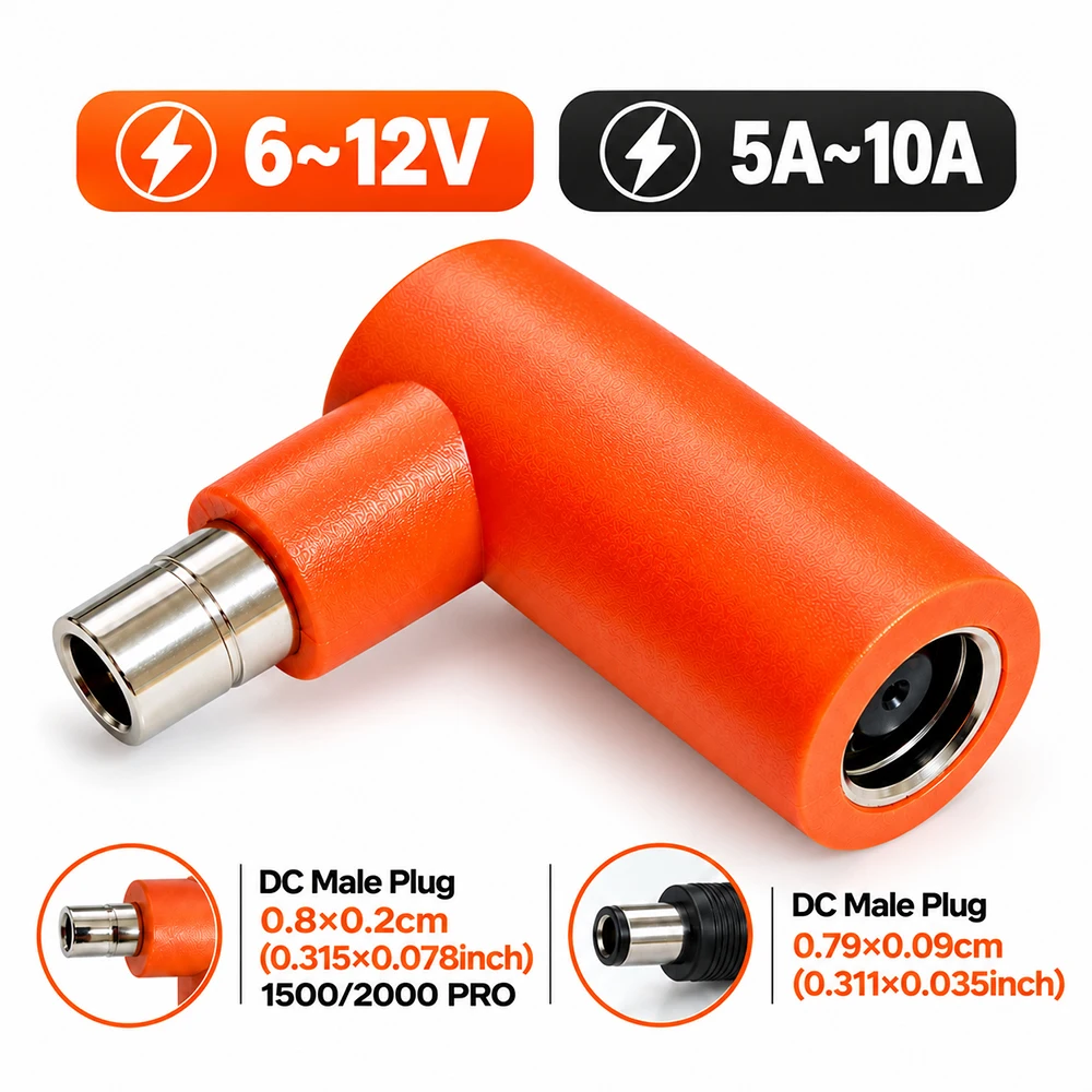 DC 7909 to DC 8020 Adapter 90-Degree Right Angle, DC7909 Female to DC8020 Male Connectors Compatible with Jackery Explorer