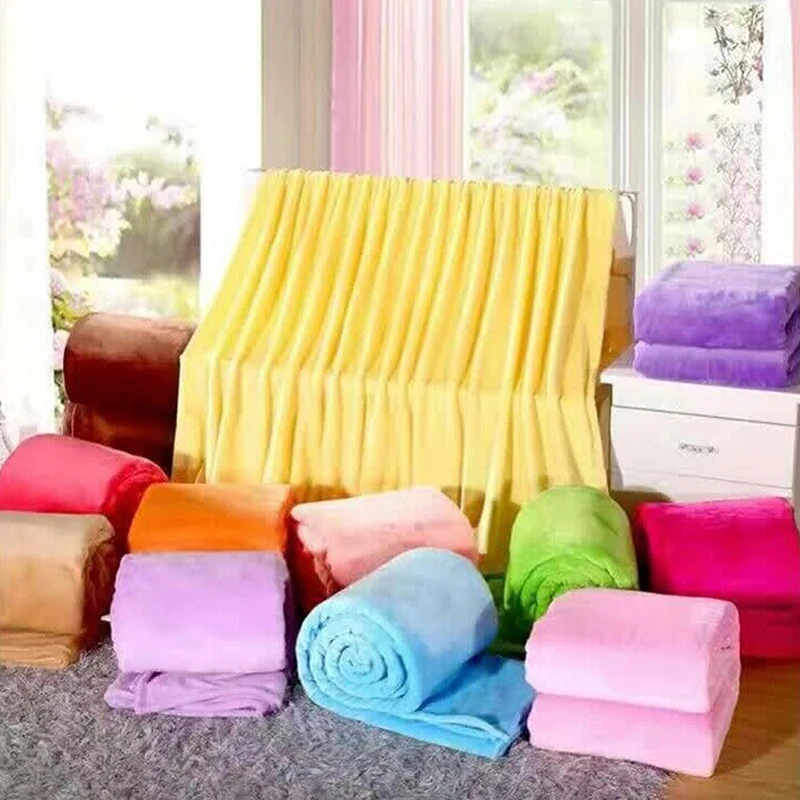 Soft Warm Blankets For Beds Winter Mink Throw Solid Sofa Cover Bedspread Winter Plaid Blankets  Winter Sheet Bedspread