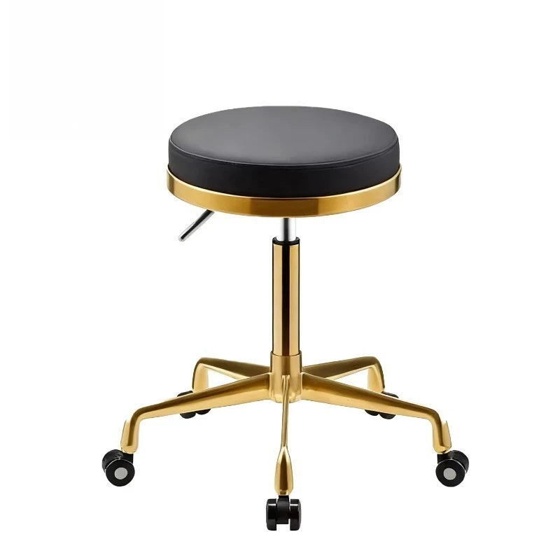 Customizable Pedicure Technician Stool High Load Bearing Simple Gold Base for Spa Beauty Salons Technician Chair