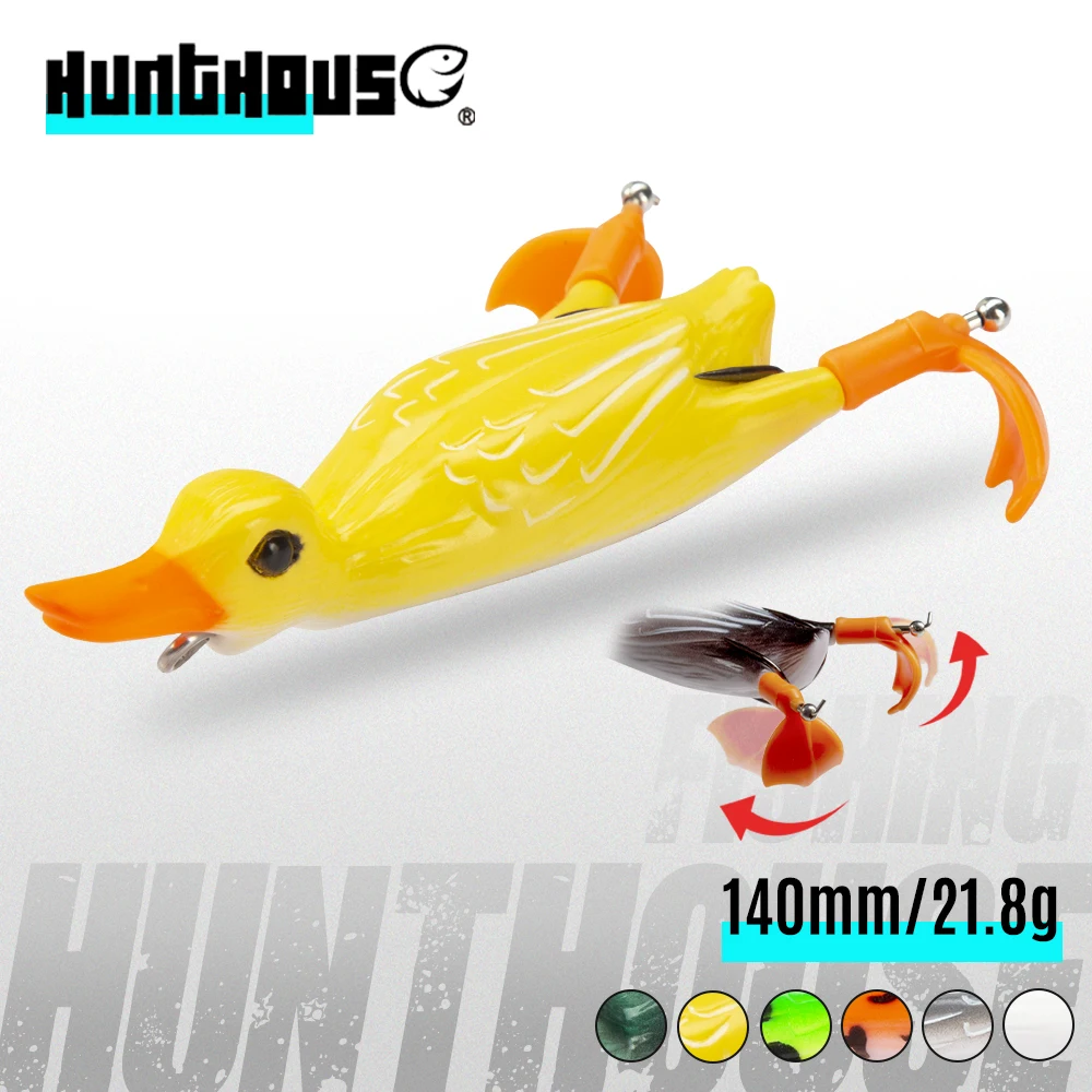 Hunthouse Splashing Duck Bionic Bait Soft Artificial Lure 120mm 21.8g Floating For Freshwater Bass Fishing Tackle LW240