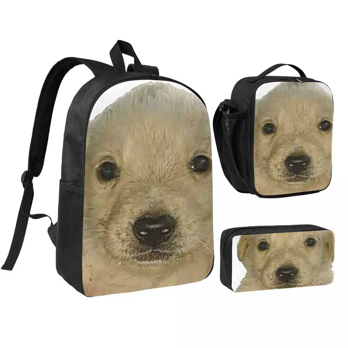 

Jotchua Meme Jotchua Dog Backpack Student BookBag School Bag Shoulder Bags 3ps Insulated Lunch Bag Pencil Case