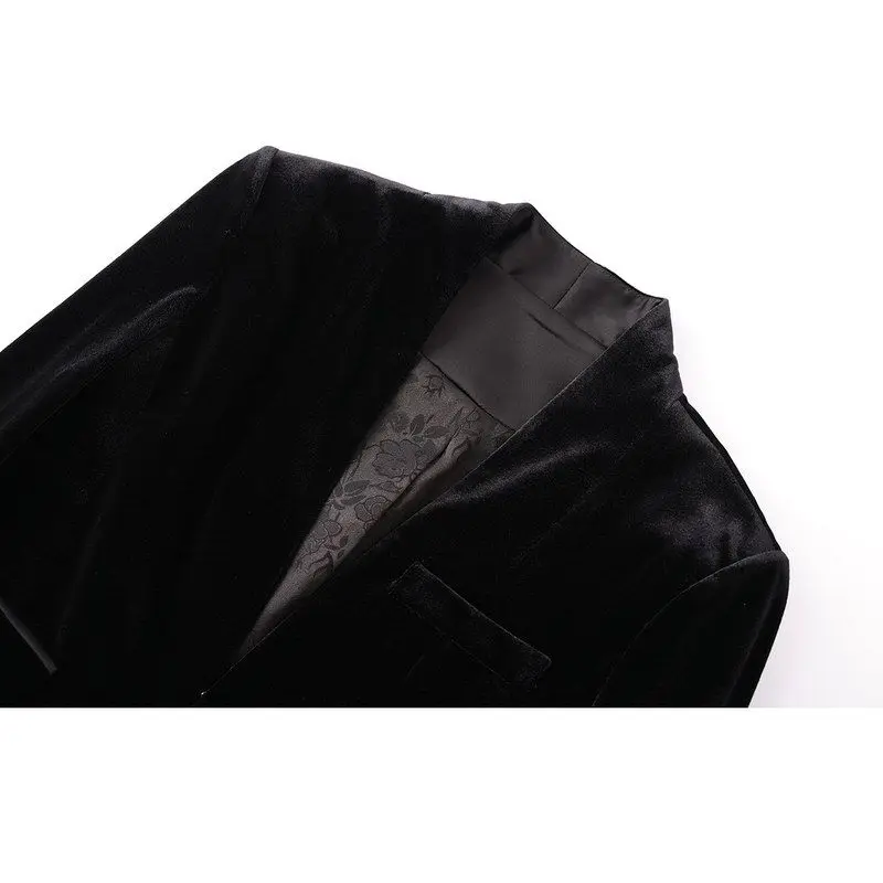 Elegant Velvet Suit 2026 New Style Slimming Waist Design Commute Short Version Women's Fashionable Business Casual Coat
