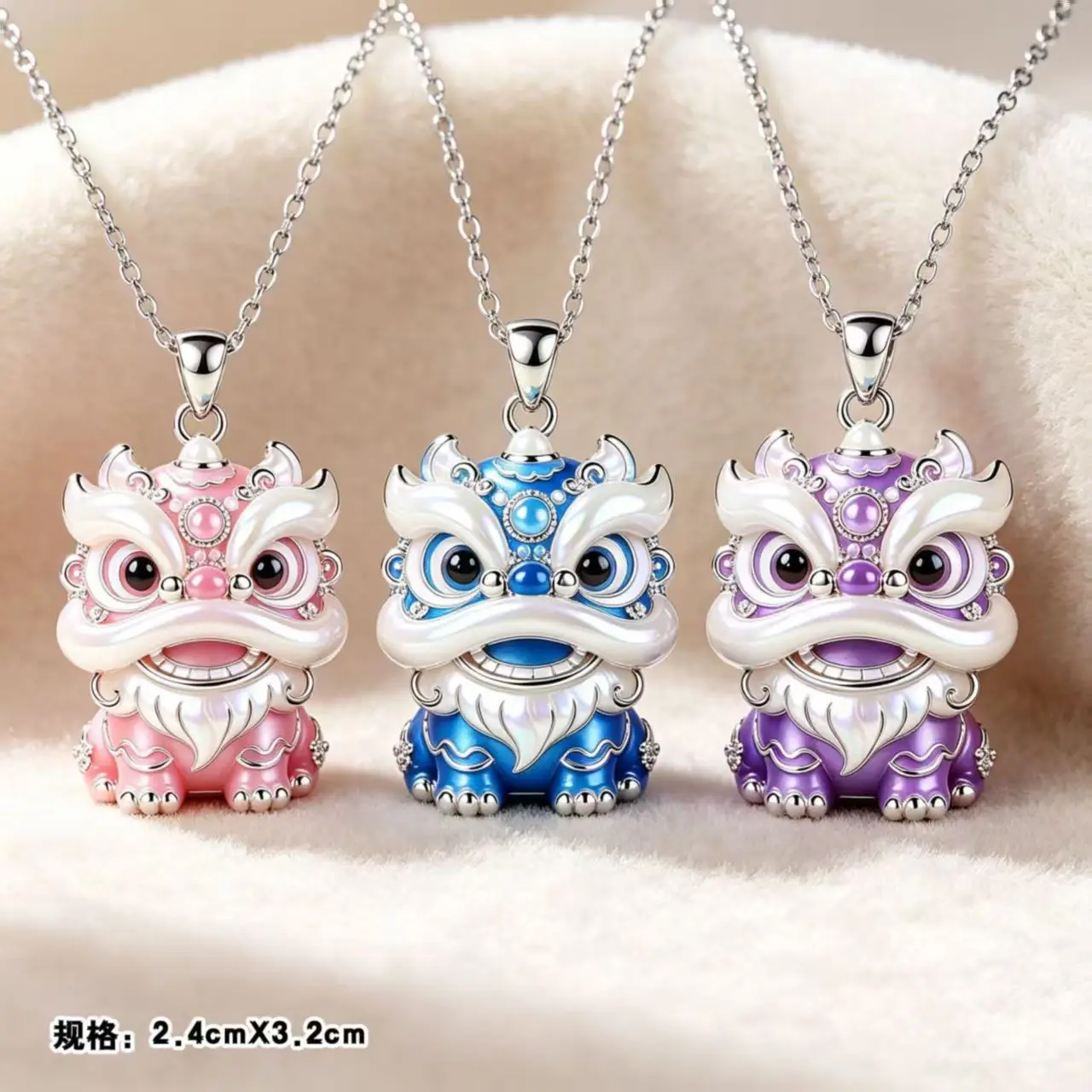 

Lucky Fortune Chinese Lion Pendant Necklace For Women Cute Mini Foo Dog Lion Clavicle Chain Fashion Jewelry Gift