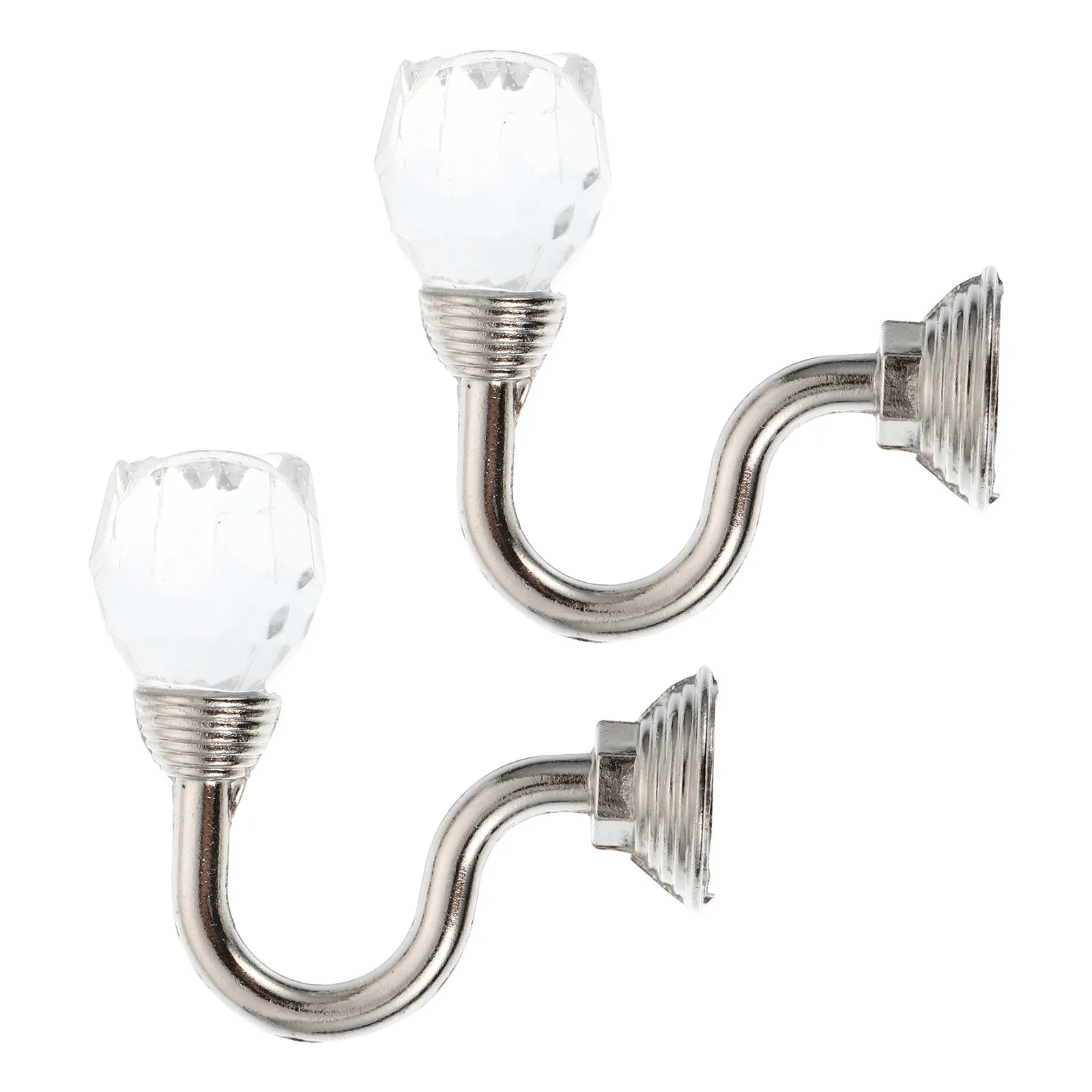 1 زوج كريستال خطاطيف الستائر سبيكة Pothooks التصميم الكلاسيكي أنيق Tieback للمنزل فندق ديكور U-شكل الحديد اكسسوارات