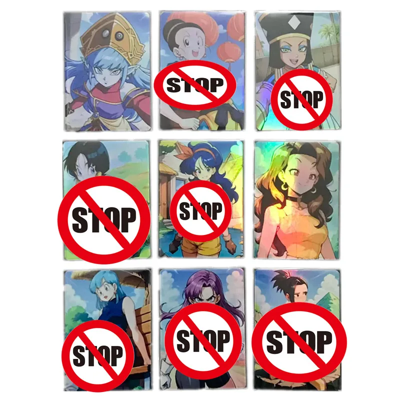 

9Pcs/set Homemade Anime Cards Dragon Ball Z Super GT Super Saiyan Bulma Kiki ACG Sexy Nude Card Toy Gift Game Collection Card