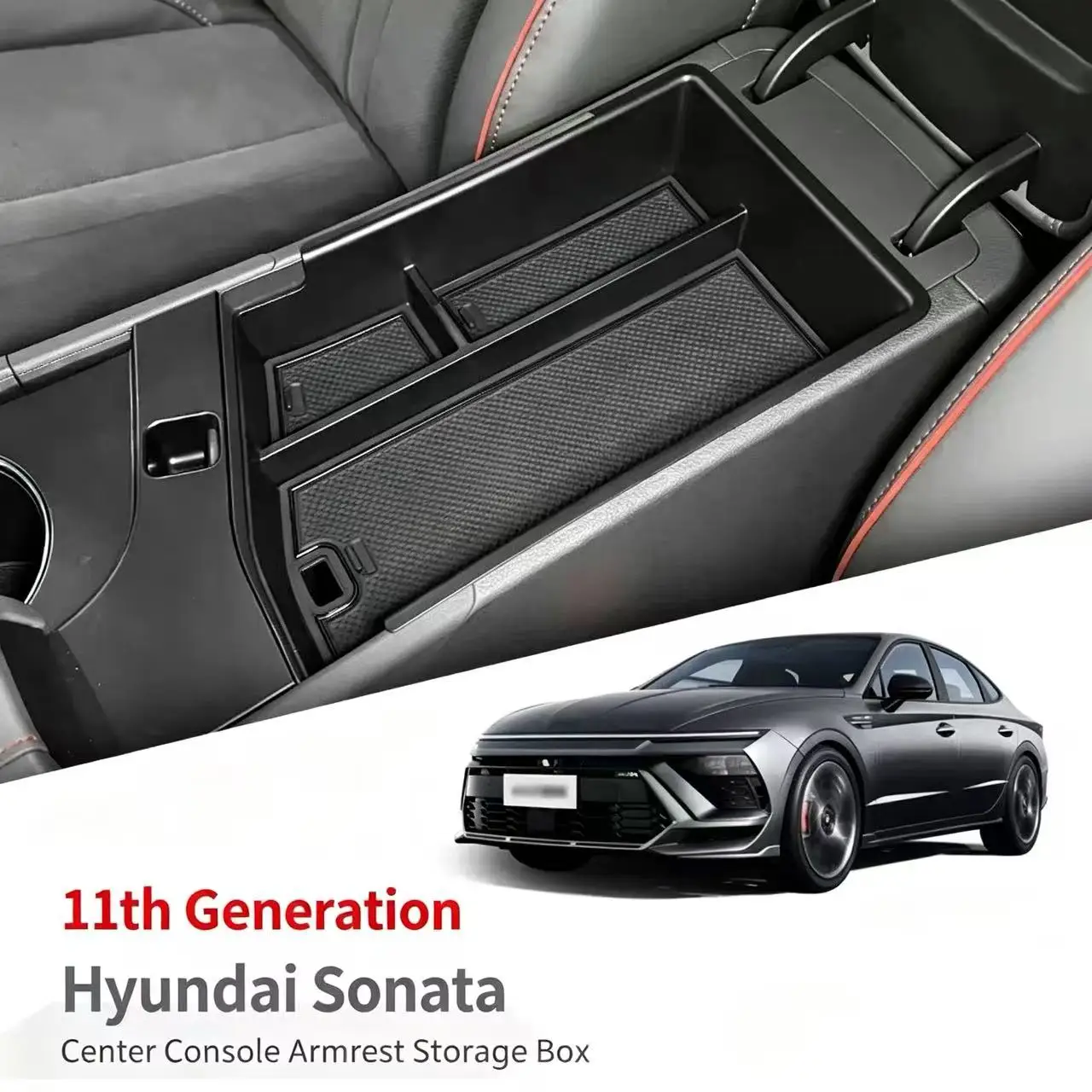 left-rudder-for-hyundai-sonata-2024-n-line-center-console-armrest-storage-box-organizer-tray-car-interior-accessories-tidying