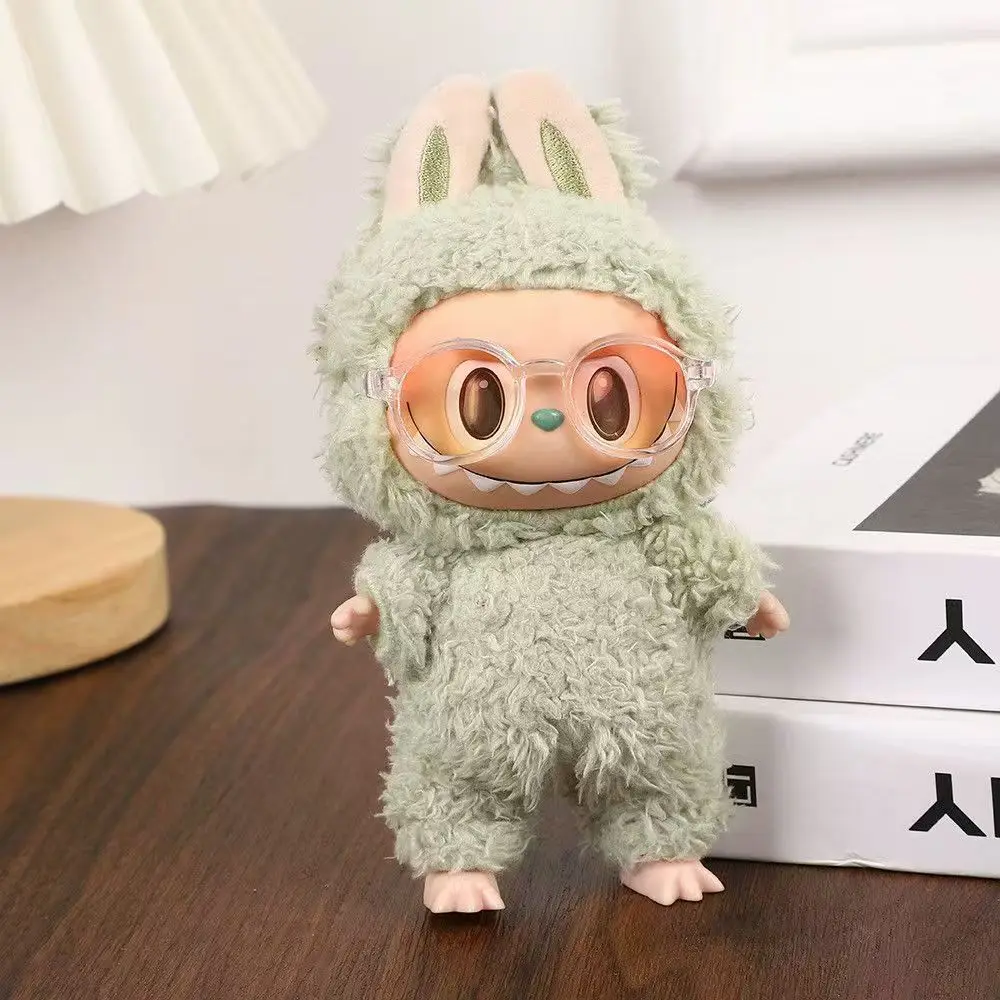 for 17cm labubu Glasses 6.5cm Transparent Plastic Glasses For 1/8 1/6 1/4 BJD for Labubu MSD SD Plush for EXO Doll sunglasses