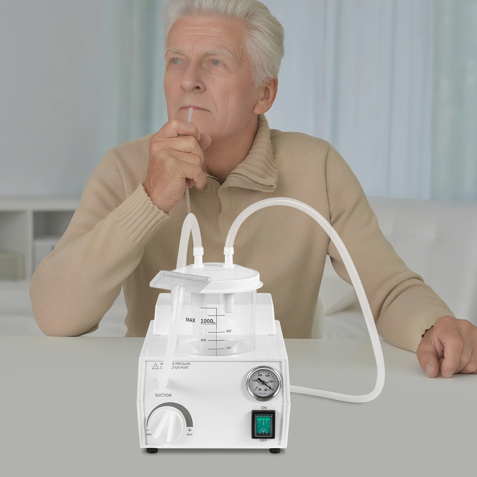 

Всасывающий насос, ручной прозрачный всасывающий насос для мокроты Портативный ручной всасывающий насос с одноразовой трубкой, профессиональное всасывание