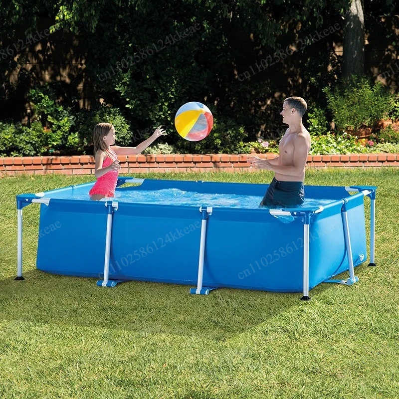 28272 swimming pool 3m rectangular tube rack pool outdoor folding swimming pool fish pond