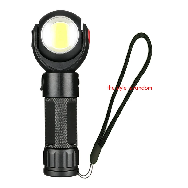 Metal COB Strong Light Flashlight 360 °C Rotating Lamp Head Built-in Strong Magnet USB Rechargeable Torch LED Camping Lamp