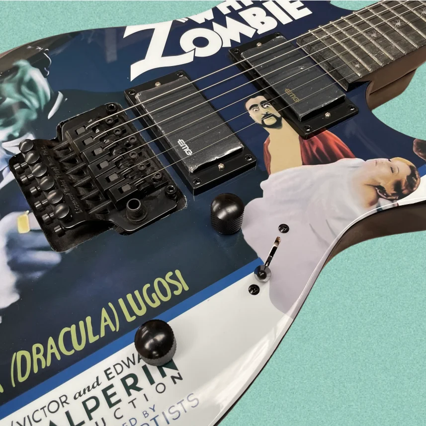 6-string electric guitar with movie-themed painted vibrato system,smooth rosewood fretboard guitars,eye-catching rock guitarra