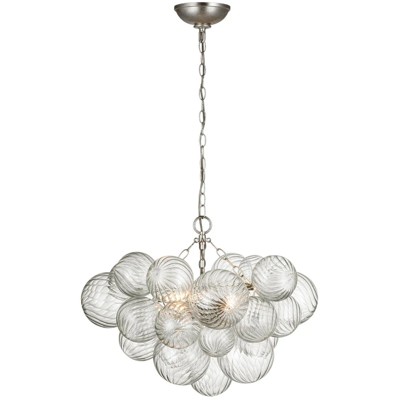 

Elegant Silver Pendant Light Glass Living Room Dining Table Hanging Lamp Luxury Nordic Lighting 2025