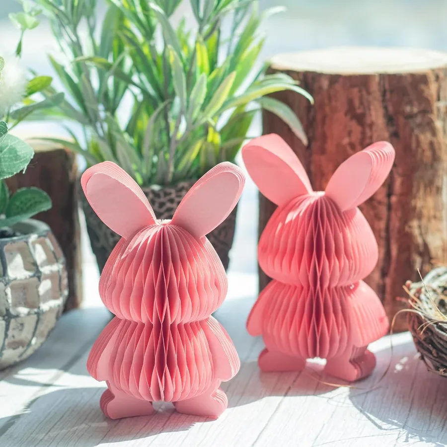 الوردي ورقة الأرنب التماثيل 5 بوصة 3 قطعة أرنب العسل أرقام للحلوى ديكور للطاولات صينية متدرجة هدايا الحفلات