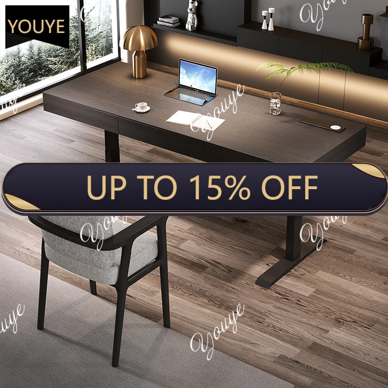 

Q Italian minimalist electric lift adjustable study desk computer desk simple modern office study table designer