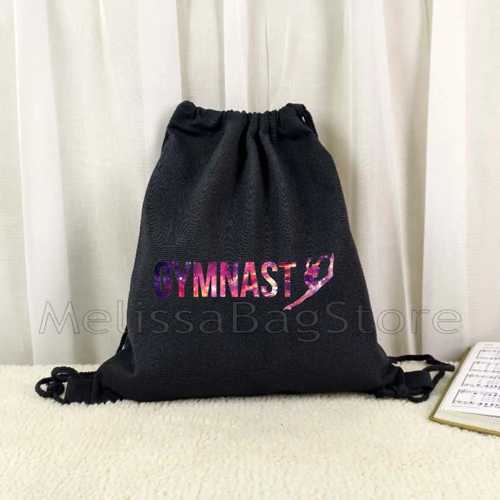 Gymnast Yoga Dance Collage Ballet Dancer Cute Gifts Gymnastics Girl Drawstring Bags Soccer Backpack Gym Yoga Sackpack String Bag