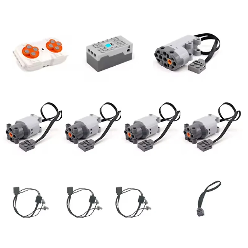 MOC Technischer Motor RC Power Funktionen Zubehör Set S L Servomotor 10621 Baustein Teil RC Empfänger Batterie Box DIY Spielzeug