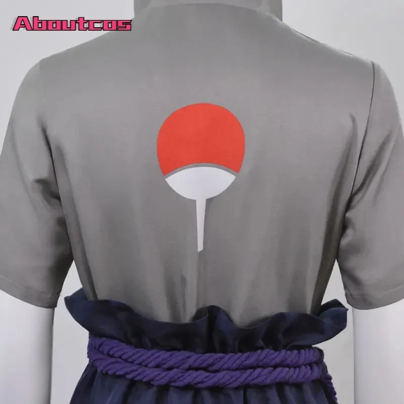 Aboutcos Uchiha Sasuke أزياء تنكرية بدلة أنيمي ملابس الهالوين الهزلية