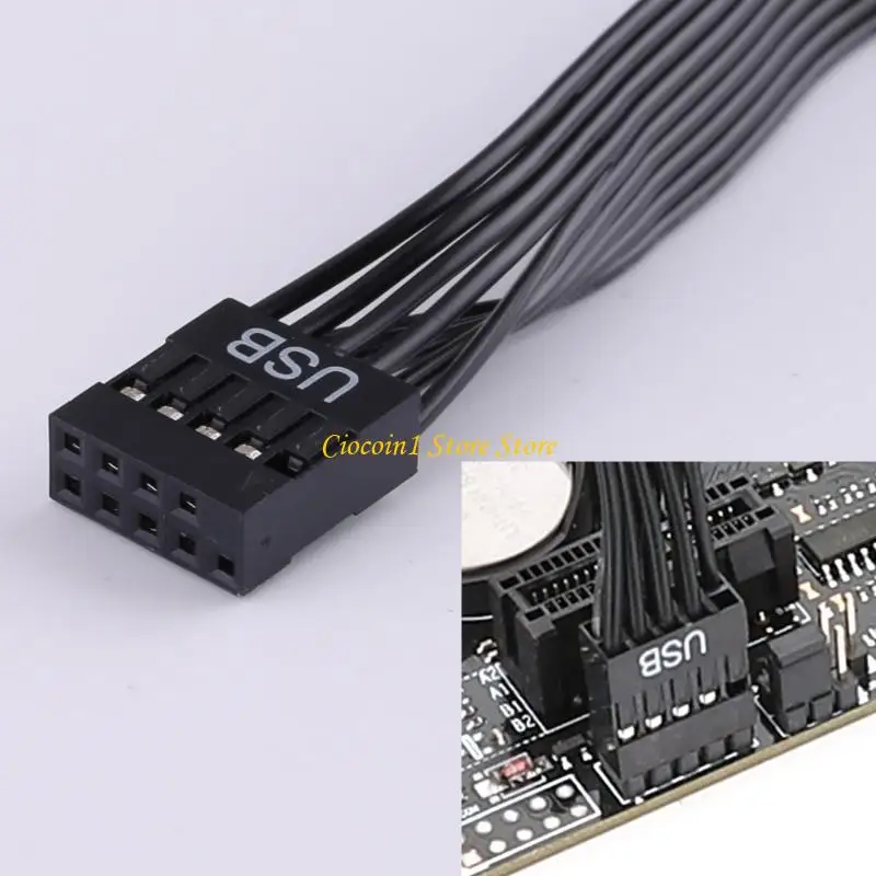 A3PC placa base computadora frontal Usb 9pin 2,0 Cable extensión 9 pines macho a