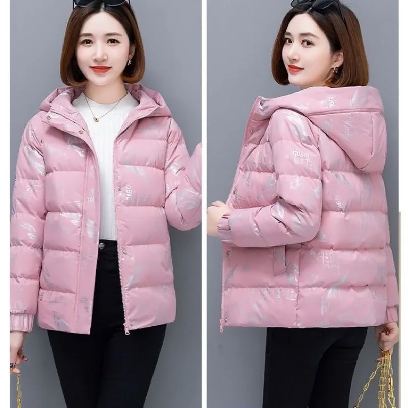 Roupas de algodão casaco de inverno feminino 2025 moda nova jaqueta solta curta parkas grossas