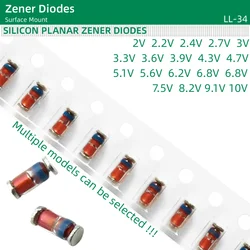 50pcs/lot SMD Zener Diodes LL-34 package ZMM2V0 2V2 2V4 2V7 3V0 3V3 3V6 3V9 4V3 4V7 5V1 5V6 6V2 6V8 7V5 8V2 9V1 10V