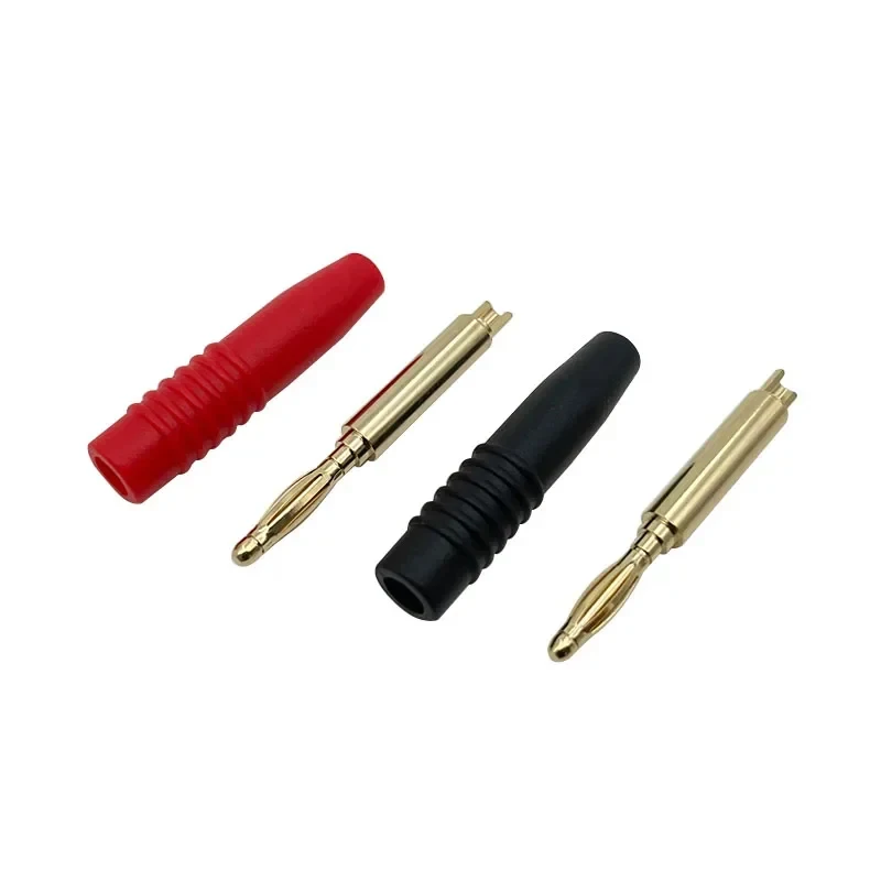 20Pcs 2mm Banana Plug Connector Banana Male Plugs Audio Speaker Wire Cable Connectors Red Black