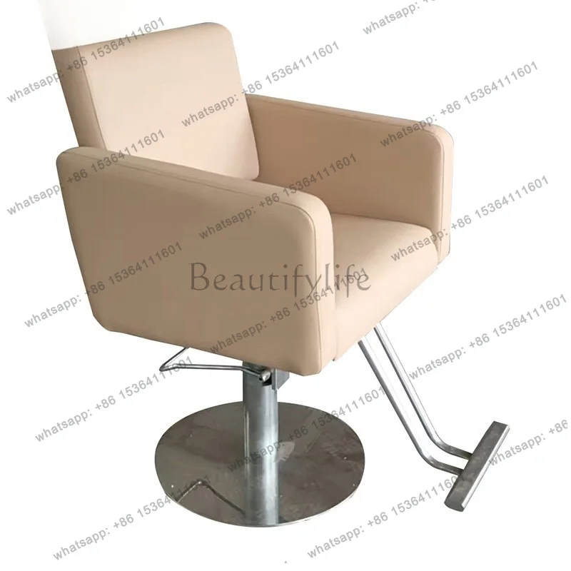 Factory Direct Sales Barber Shop Chair Lifting Perm and Dyeing Stainless Steel Beauty Chair