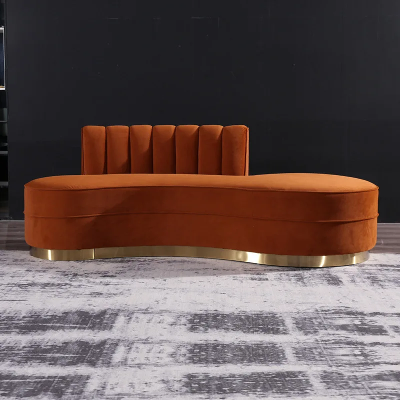 

Modern light luxury fabric curved sofa hotel beauty shop reception negotiation lounge area furniture special-shaped sofa