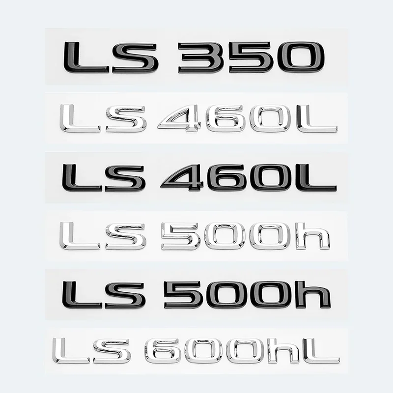 For Lexus LS LS350 LS400 LS460 LS460L LS500h LS600h LS600 Car Trunk ABS Chrome Letters Logos Badge Emblem Decals Styling Sticker