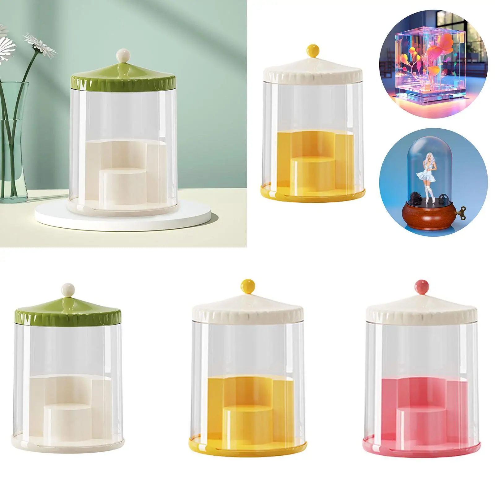 

Figurine Display Case Clear Dustproof Showcase for Countertop Perfume Office