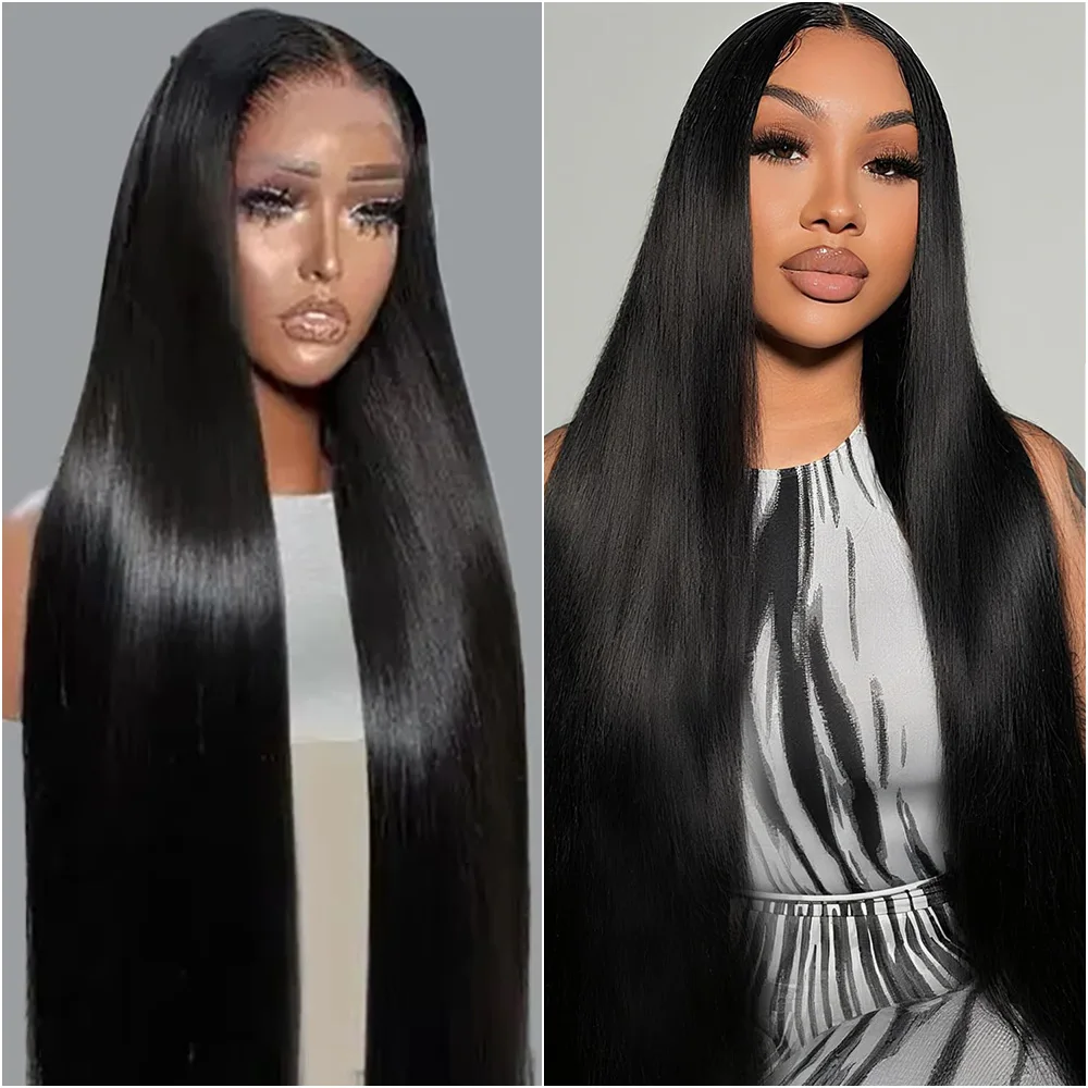 36 40 Inch Straight 13x6 HD Lace Front Wigs 5x5 Glueless Lace  Human Hair 360 Full Lace Wigs For Black Women 200% Density