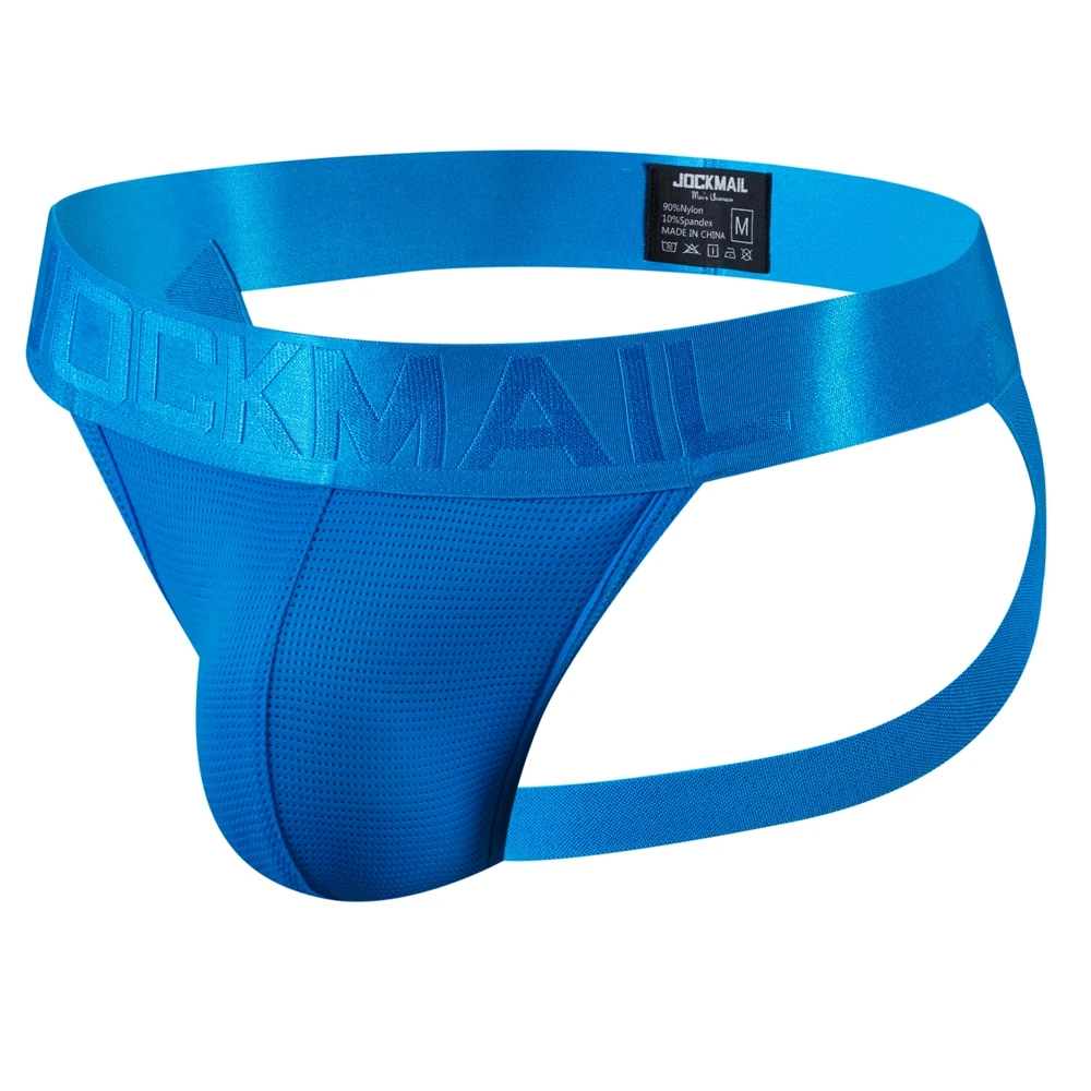 Jockmail Men Underwear Thong Jockstrap Backless Breathable Mesh Cuecas Gay Jock Strap Homme Slip Erotic String Homens Tangas