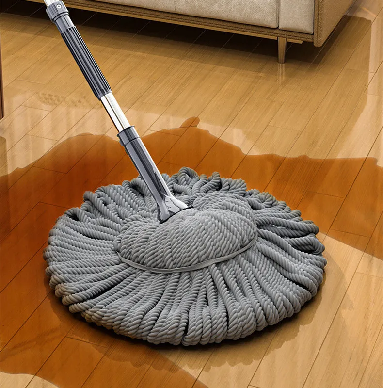 2023 New Fiber Mop Household Living Room Bedroom Floor Mop Rotary Manual Dehydrating Mop Home Bathroom Cleaning Tool