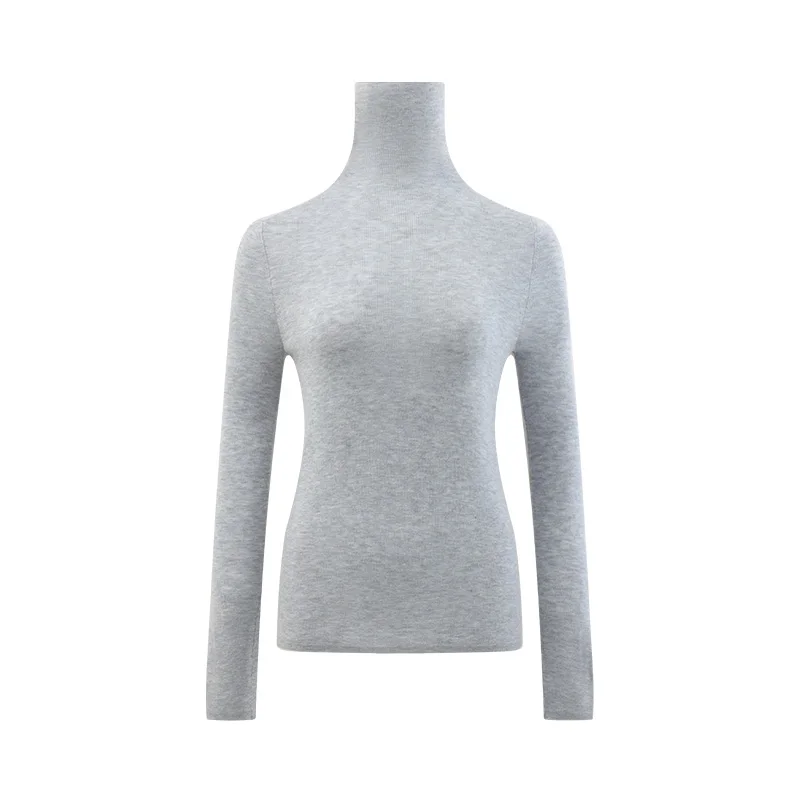 Damski golf, dopasowany krój, miękki, prążkowany, elegancki sweter z wysokim dekoltem, idealny na jesień i wiosnę, podkreślający figurę i lekki, jako warstwa bazowa.