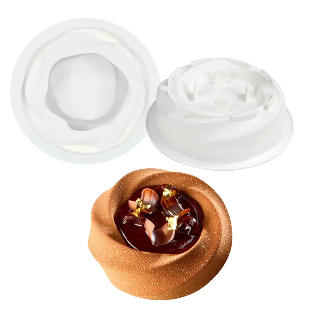 

Circular Whirlwind Design French Mousse Cake Moulds Food Grade Silicone Cake Mold Chocolate Mould Dessert Tools Kitchen Bakeware