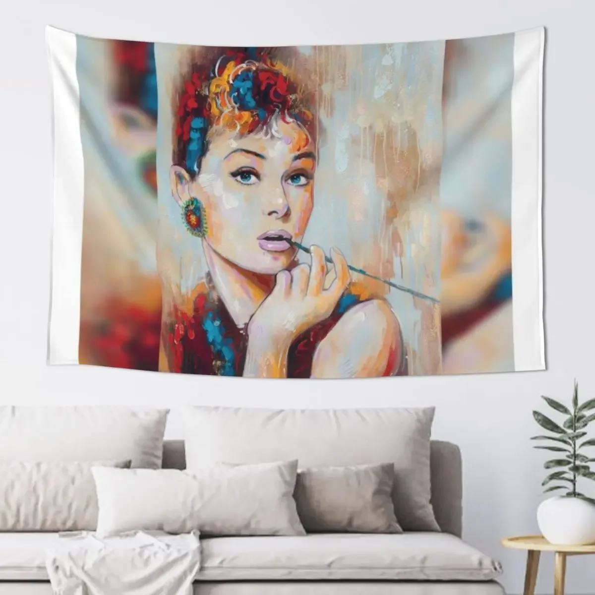 

Audrey Tapestry Decorative Paintings Room Decor Aesthetic Home Decorators Wall Decor Hanging Tapestry