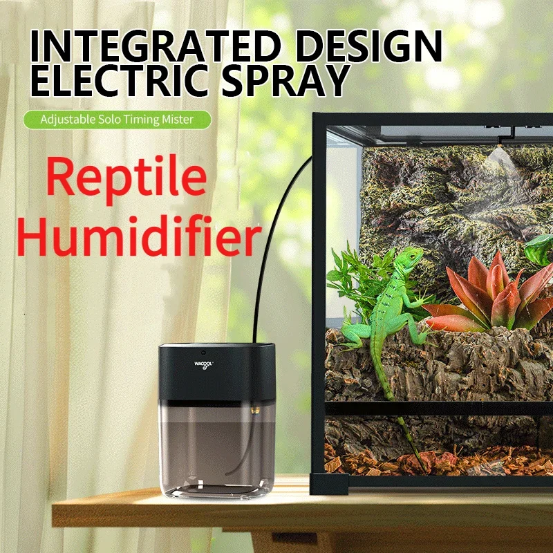 Reptile Humidifier Terrarium Fogger 2.2L Large Capacity Timing Spray Systems Turtles Lizards Reptiles Integrated Design Foggers