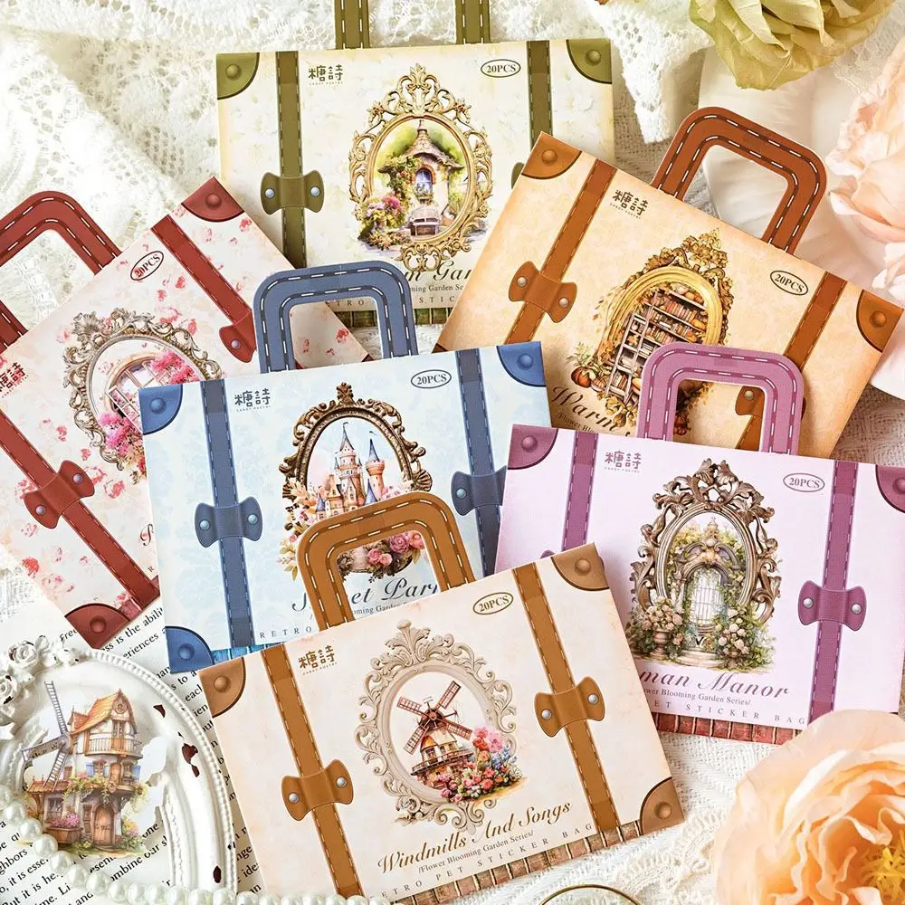 Scrapbooking Stickers Flower Blooming Garden Sticker Background Paper Notebook Decoration Children's Sticker Vintage Style