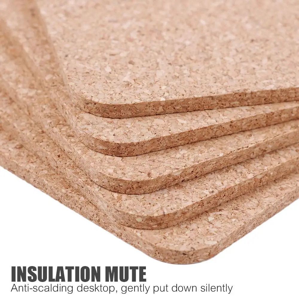 قاعدة أكواب من الفلين مربعة دائرية خشبية كوب ماء حصيرة عازلة للحرارة ومضادة للانزلاق معزولة طاولة طعام حصيرة المطاعم المنزلية والحانات #5