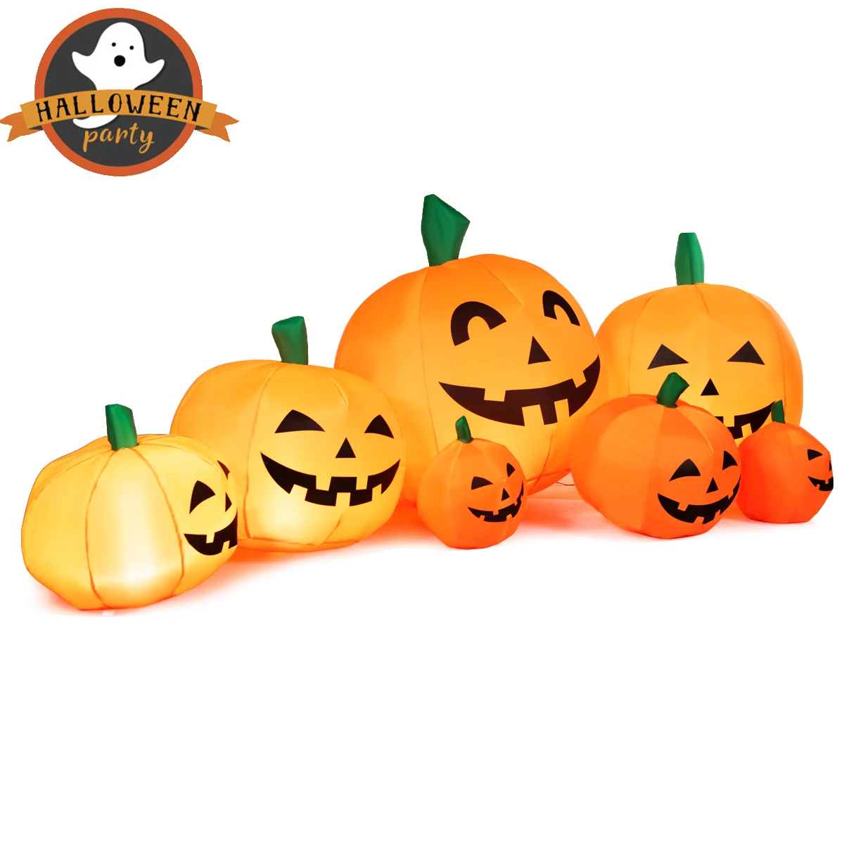 

7.5' Halloween Inflatable 7 Pumpkins Patch W/LED Light Outdoor Garden Decoration