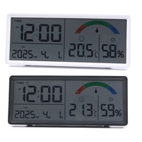 Contemporary Electronic Large Screen LCD Wall Clock Humidity Temperature Monitor