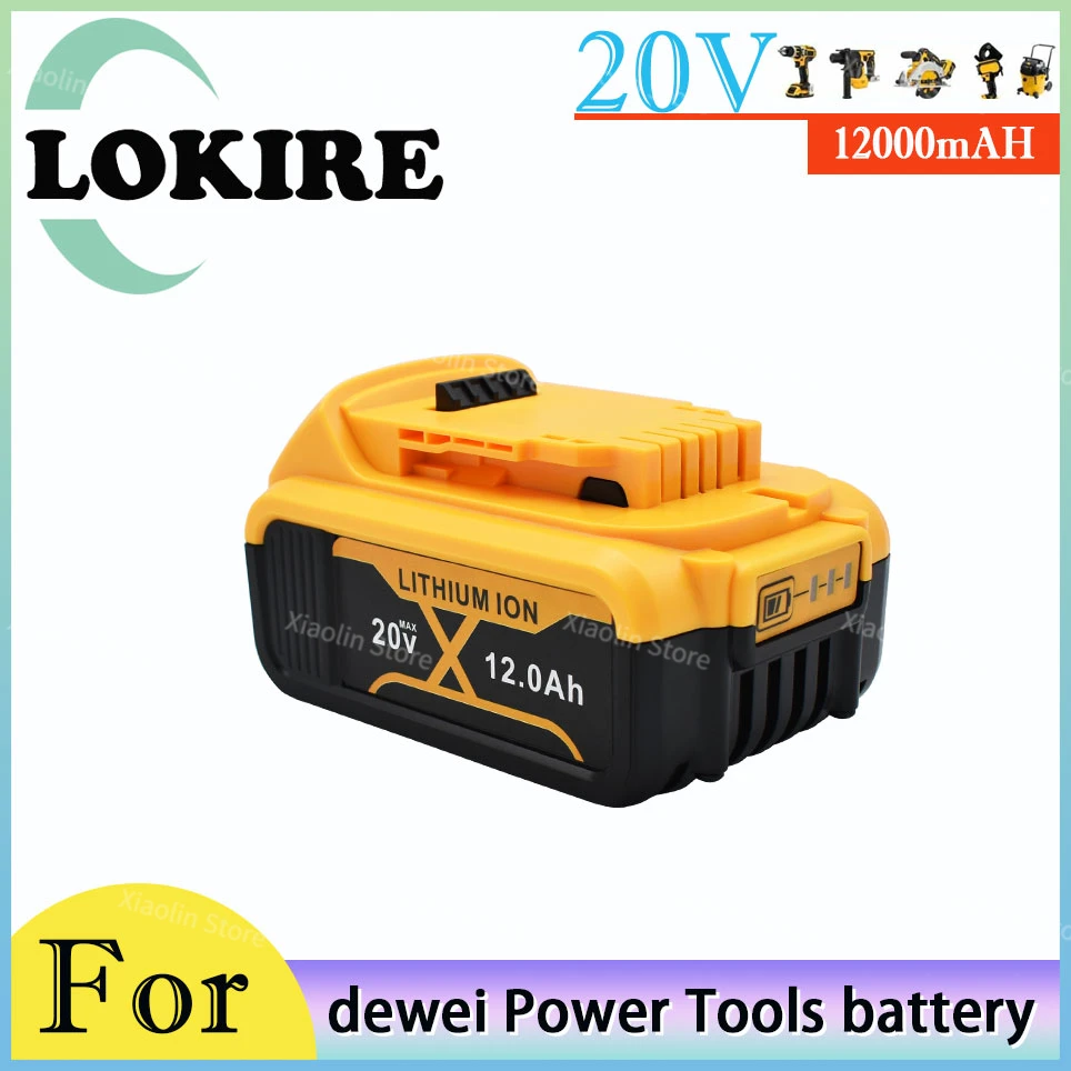 

20V12000mAh batterySuitable for dewei DCB200 12.0Ah replacement lithium-ion battery DCB207 DCB204 DCB203 power tool LED battery